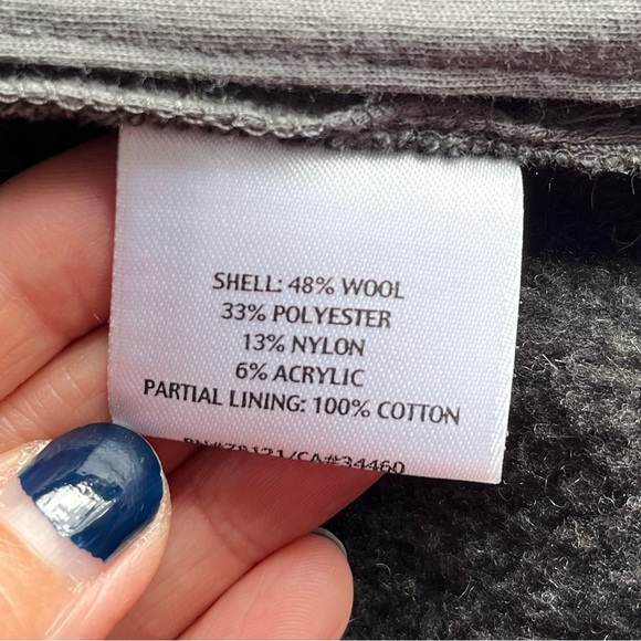 Eileen Fisher Gray Wool Blend Asymmetrical Moto Zip Jacket Sz M Bikercore Cozy - Picture 14 of 15